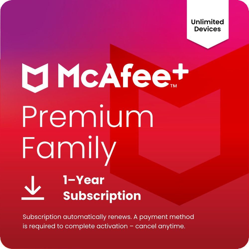 McAfee+ Premium Family Unlimited Devices 2025 | Cybersecurity Software